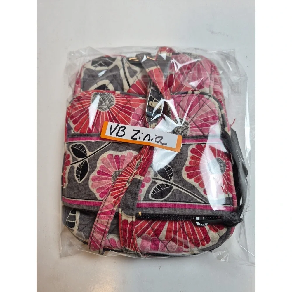 Vera Bradley Little Flap Hipster Crossbody‎ Bag Zinnia Floral Pink Grey Retired